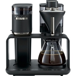Melitta Kaffeemaschine mit Mahlwerk EPOS® 1024-03 Schwarz/Silber 360°rotierender Wasserauslauf, 1l Kaffeekanne, Papierfilter 1×4 schwarz|silberfarben