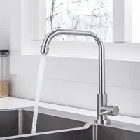 ONECE Kaltwasserhahn Küche aus Edelstahl, Wasserhahn Küche Kaltwasser mit 360° drehbar, Spültischarmatur nur kaltwasser, mit Anschlussschlauch und