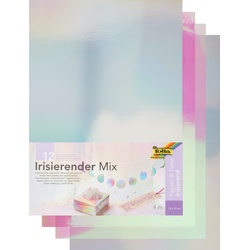 Folia, Bastelpapier, Irisierender Mix (120 g/m2, 12 x)