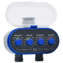 vidaXL Bewässerungstimer 2 Ausgänge Blau