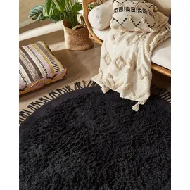 Beliani Bitlis Shaggyteppich 140 x 140 cm Schwarz