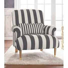 Home Affaire XXL-Sessel HOME AFFAIRE "Cholet Sessel", grau (anthrazit, creme), B:86cm H:95cm T:95cm, Baumwollmix (40% Baumwolle/60% Polyester), Sessel, XXL-Sessel, mit Zierkissen und Beinen aus Eiche, Bezugsqualität: Baumwollmix, Big