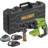 PROCRAFT PHA40bb-c Akku Bohrhammer 20 V 2,6 J SDS plus inkl. 2 x 2,0 Ah + Koffer