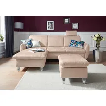 sit&more Ecksofa SIT & MORE "Daytona L-Form", beige (creme), B:245cm H:93cm T:164cm, Sofas, Ecksofa, mit Federkern, einer Kopfstütze und wahlweise mit Bettfunktion