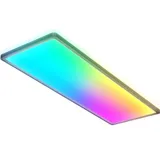 B.K.Licht LED Panel dimmbar flach Deckenleuchte 58x20cm Lampe, RGB+W Farbwechsel 22W schwarz