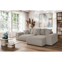 Home Affaire Ecksofa HOME AFFAIRE "LAKESIDE mit Bettfunktion und Bettkasten, B/T/H 257/166/84 cm", beige, B:256,5cm H:84cm T:166cm, 100% Polyester, Sofas, Ecksofa, L-Form, Recamiere beidseitig montierbar, mit Wellenunterfederung