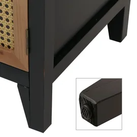 Mendler Apothekerkommode 80 x 91 x 40 cm Schwarz