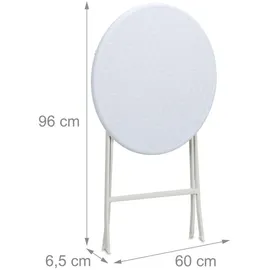 Relaxdays Gartentisch Rattan-Optik Ø 60 x 75 cm Weiß