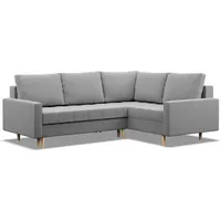 Ecksofa mit Schlaffunktion Elma Rechts, Ottomane, Wendekissen, Grau 223x172cm - Grau