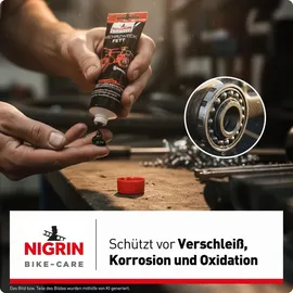 Nigrin Bike-Care Mehrzweck-Fett, 100ml, Schmierfett für Fahrrad, grau