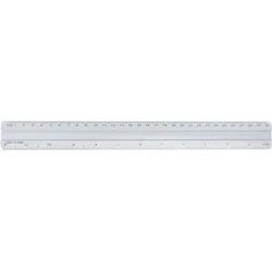 Interdruk Aluminium-Metall-Lineal 30 cm Skala in cm und Zoll