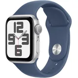 Apple Watch SE 2024 GPS 40 mm Aluminiumgehäuse Silber, Sportarmband Denim S/M