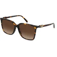 Michael Kors MK2197U Damen-Sonnenbrille Vollrand Rund Acetat-Gestell, Braun