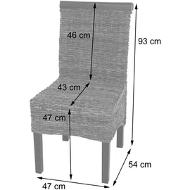 MCW Esszimmerstuhl Acireale Korbgeflecht dunkel 6er Set