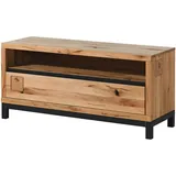 MASSIVMOEBEL24.DE Villanders 112 TV-Lowboard 120x40x56 cm Natur Geölt Holz, Metall, Massivholz