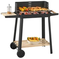 Casa.pro Grillwagen Ari 78x86x30cm Schwarz/Holz - Schwarz