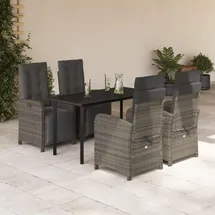 vidaXL Garten-Essgruppe 5-tlg. Grau