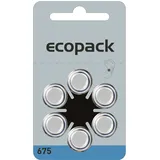 Varta Ecopack ZA 675 Hörgerätebatterien 1,4 V - 650 mAh 60 Stück
