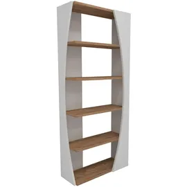 cotecosy Bücherregal 150 x 63,6 x 23,8 cm Weiß