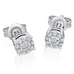Paar Ohrhänger VIVANCE, silber, Ohrringe, Damen, Damen, 0.16 ct, Weißgold 585-Diamanten, Weißgold 585, Diamanten, Damen Gold Schmuck Invisible