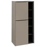 Villeroy & Boch Subway 3.0 Mittelschrank C59801VM 57,4x120x36,2cm, Schanier links/Griff Volcano black, taupe