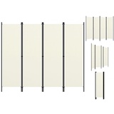 vidaXL Raumteiler »Paravent Trennwand Spanische Wand »4-tlg. Raumteiler Cremeweiß 200x180 cm«, beige