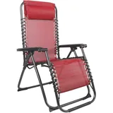 Mojawo Luxus Comfort Liegestuhl 67 x 175 x 108 cm rot/schwarz klappbar