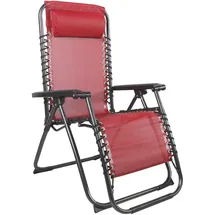 Mojawo Luxus Comfort Liegestuhl 67 x 175 x 108 cm rot/schwarz klappbar