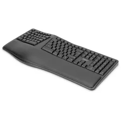 Digitus ergonomische kabellose Tastatur - QWERTZ Deutsch - Schwarz