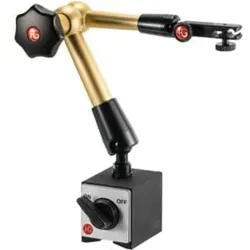 HG Hydraulisches Magnet-Messstativ (mit Fuß) mit mechanischer Feineinstellung am Uhrenhalter, Ausladung: 260 mm