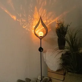 ETC Shop LED Solarleuchte mit Erdspieß & Lichteffect 90 cm 2er Set