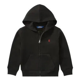 Polo Ralph Lauren für Jungen. 323547626003 Schwarzes Fleece-Sweatshirt mit Kapuze ((L) 10/12años= 150/161cm), Lässig, Baumwolle, Kinderbekle