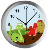 CreaDesign Funkwanduhr Funkuhr, Kinder Wanduhr, Kinderuhr, Kinderzimmer Drache (geräuscharmes Uhrwerk) bunt