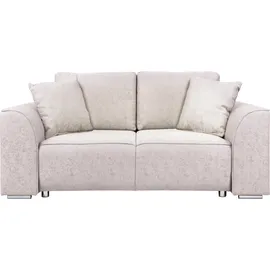 INOSIGN 2-Sitzer »BEATRICE, erhältlich in trendigen Stoffoptionen, B/T/H: 143/73/92 cm«, In hochwertiger Verarbeitung, incl. 2 großen Zierkissen in Korpusfarbe