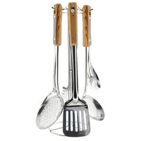 Cheffinger Küchenorganizer-Set Stainless Steel 7-teiliges Set Küchenhelfer Aufsteller Edelstahl/Holz, (7-tlg)