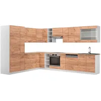 Vicco Winkelküche Fame-Line L-Form 257 cm Eiche/Weiß