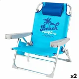 Strandstuhl Aktive Biegsam Blau 53 x 80 x 58 cm [2 Stück]
