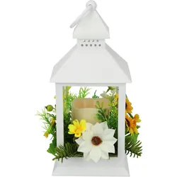 Windlicht I.GE.A. "Laterne mit Sonnenblume Schmetterling Kerze", gelb, B:11cm H:24cm, Polyester, Kerzenhalter, Kerzenleuchter Kerzenhalter Kerzenlaterne Windlicht Deko