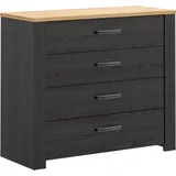 Forte Kommode Bohol 101,4 x 87 x 42 cm Schwarz