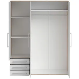 Stella Trading Livetastic Drehtürenschrank, weiß Eiche San Remo Nachbildung - 155x 194 x 58 cm (B/H/T)