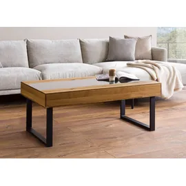MASSIVMOEBEL24.DE Couchtisch Lindau Beige Wildeiche 120 x 65 x 45 cm