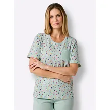 wäschepur Schlafanzug-Shirt Kurzarmshirt Grün 36/38