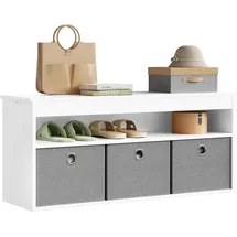 Woltu Schuhbank 102 x 45 x 30 cm gepolstert / weiß