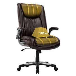 colamy Großer Chefsessel Kunstleder Braun