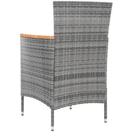 vidaXL Garten-Essgruppe 9-tlg. Grau
