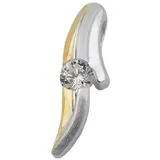 GALLAY Kettenanhänger 20x6mm bicolor vergoldet mit Zirkonia Silber