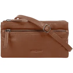 Abendtasche WOUWOU Gr. B/H/T: 21 cm x 12 cm x 3 cm onesize, braun (cognac) Damen Taschen echt Leder