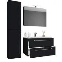 VCM Badmöbel-Set Badinos 4-tlg. Schwarz
