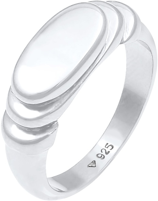 Elli Siegelring Poliert Oval Abgestuft 925 Silber Ringe Damen
