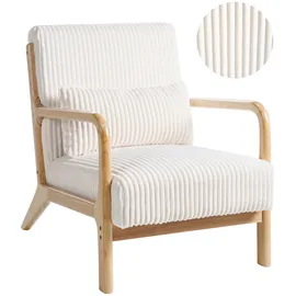 Beliani Sessel SORSELE Cord Weiß